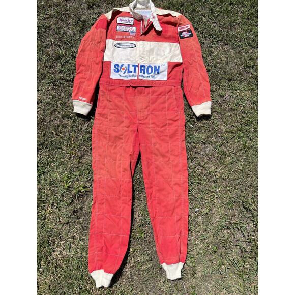 VTG 70’s Simpson Fire Retardant Racing Suit Race Driver Dick Starita Red - Picture 2 of 12